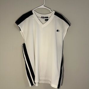 Starter Vintage White and Black Sleeveless Athletic Top